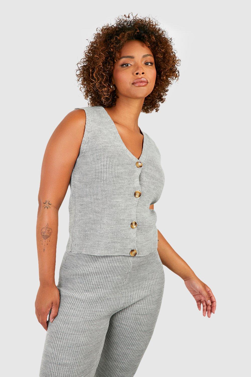 Grey deals knitted waistcoat